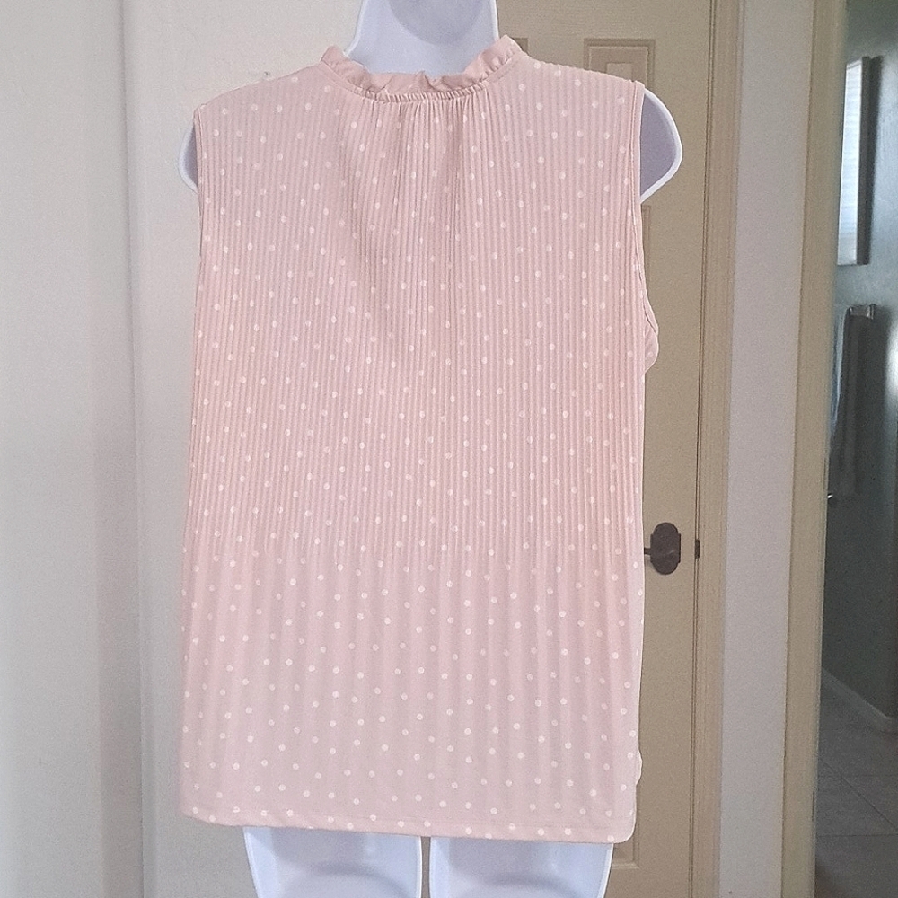 Adrianna Papell  Pleated Knit Tie Neck Women's Top Size Small - Picture 4 of 9
